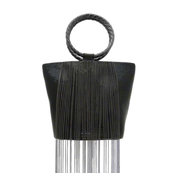 Whiting & Davis Handbags - Chic Black Fringe Handbag NWT